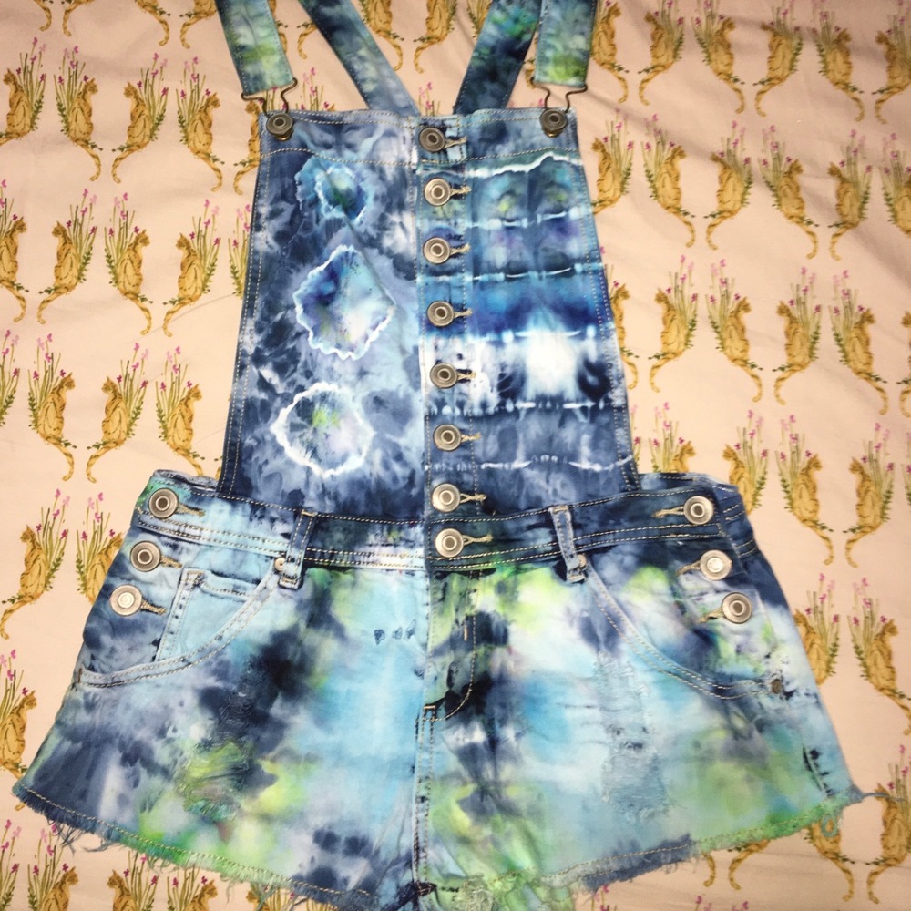 Tie dye overalls